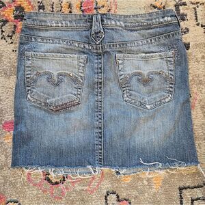 Silver Ani Jean skirt sz 27"